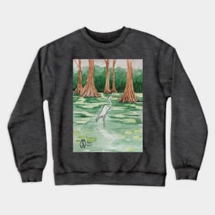 Egret in the swamp Crewneck Sweatshirt